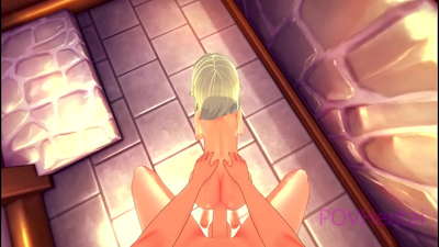 (Piège) Une servante elfique vous aide à vous laver le visage.